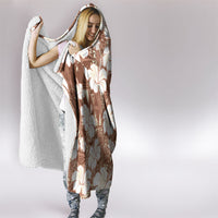 Brown Bula Fiji Masi Hibiscus Seamless Hooded Blanket LT14 - Polynesian Pride