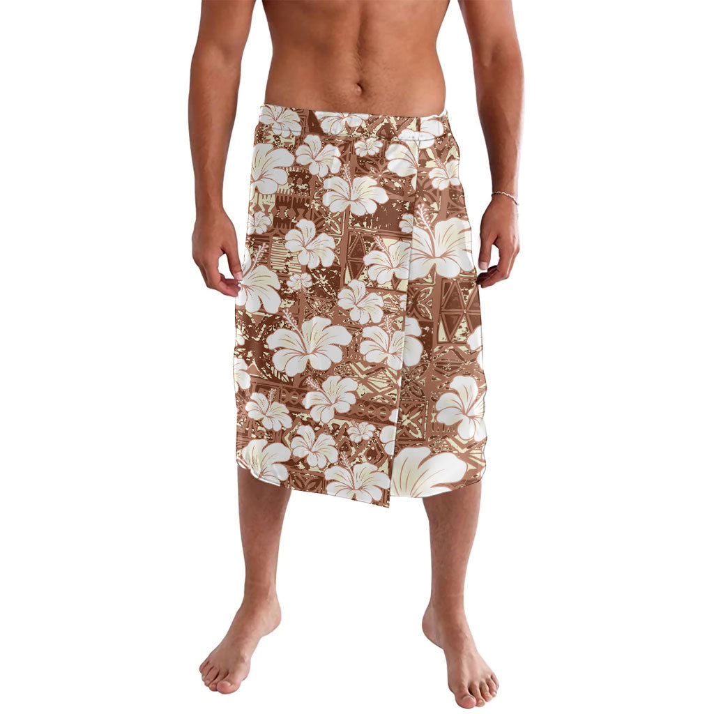 Brown Bula Fiji Masi Hibiscus Seamless Lavalava