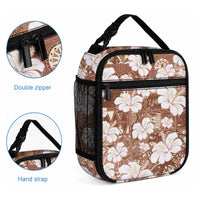 Brown Bula Fiji Masi Hibiscus Seamless Lunch Bag LT14 - Polynesian Pride