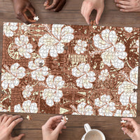 Brown Bula Fiji Masi Hibiscus Seamless Puzzle LT14 - Polynesian Pride