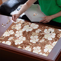 Brown Bula Fiji Masi Hibiscus Seamless Puzzle LT14 - Polynesian Pride