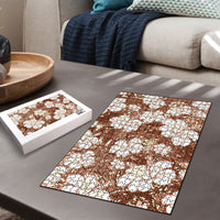 Brown Bula Fiji Masi Hibiscus Seamless Puzzle LT14 - Polynesian Pride