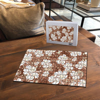 Brown Bula Fiji Masi Hibiscus Seamless Puzzle LT14 - Polynesian Pride