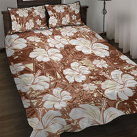 Brown Bula Fiji Masi Hibiscus Seamless Quilt Bed Set LT14 Brown - Polynesian Pride
