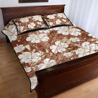 Brown Bula Fiji Masi Hibiscus Seamless Quilt Bed Set LT14 - Polynesian Pride