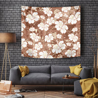 Brown Bula Fiji Masi Hibiscus Seamless Tapestry LT14 Brown - Polynesian Pride