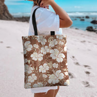 Brown Bula Fiji Masi Hibiscus Seamless Tote Bag
