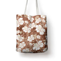 Brown Bula Fiji Masi Hibiscus Seamless Tote Bag