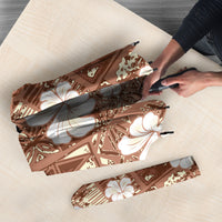 Brown Bula Fiji Masi Hibiscus Seamless Umbrella LT14 - Polynesian Pride