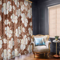 Brown Bula Fiji Masi Hibiscus Seamless Window Curtain LT14 - Polynesian Pride