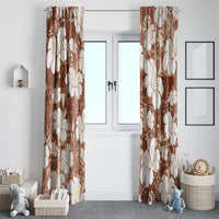 Brown Bula Fiji Masi Hibiscus Seamless Window Curtain LT14 - Polynesian Pride