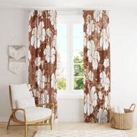 Brown Bula Fiji Masi Hibiscus Seamless Window Curtain LT14 - Polynesian Pride