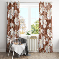 Brown Bula Fiji Masi Hibiscus Seamless Window Curtain LT14 - Polynesian Pride