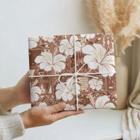 Brown Bula Fiji Masi Hibiscus Seamless Wrapping Paper