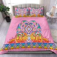 Rainbow Ngaru Taniko With Aotearoa Maori Tattoo Bedding Set LT14 - Polynesian Pride