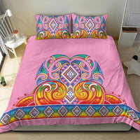 Rainbow Ngaru Taniko With Aotearoa Maori Tattoo Bedding Set LT14 - Polynesian Pride