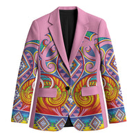 Rainbow Ngaru Taniko With Aotearoa Maori Tattoo Blazer