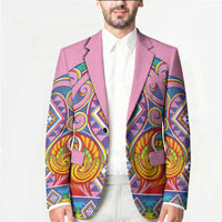 Rainbow Ngaru Taniko With Aotearoa Maori Tattoo Blazer