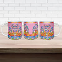 Rainbow Ngaru Taniko With Aotearoa Maori Tattoo Ceramic Mug