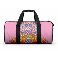 Rainbow Ngaru Taniko With Aotearoa Maori Tattoo Duffle Bag LT14 One size Pink - Polynesian Pride