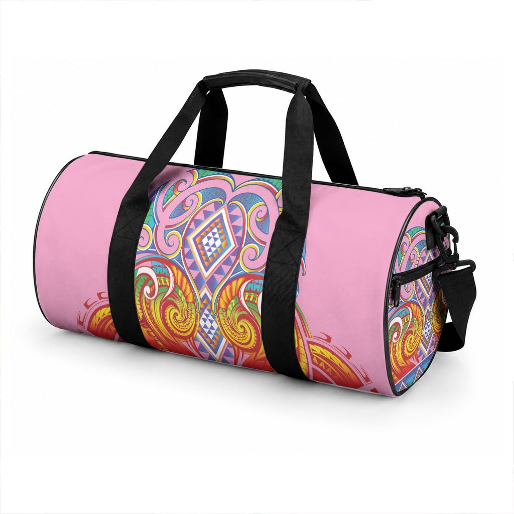 Rainbow Ngaru Taniko With Aotearoa Maori Tattoo Duffle Bag LT14 - Polynesian Pride