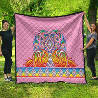Rainbow Ngaru Taniko With Aotearoa Maori Tattoo Quilt LT14 - Polynesian Pride