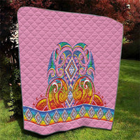 Rainbow Ngaru Taniko With Aotearoa Maori Tattoo Quilt LT14 - Polynesian Pride