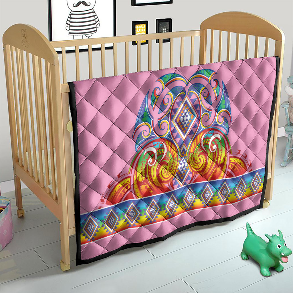 Rainbow Ngaru Taniko With Aotearoa Maori Tattoo Quilt LT14 - Polynesian Pride