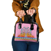 Rainbow Ngaru Taniko With Aotearoa Maori Tattoo Shoulder Handbag