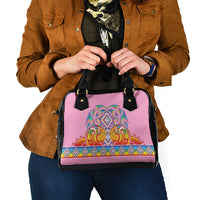Rainbow Ngaru Taniko With Aotearoa Maori Tattoo Shoulder Handbag