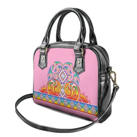 Rainbow Ngaru Taniko With Aotearoa Maori Tattoo Shoulder Handbag