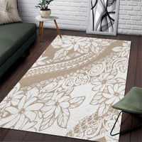 Polynesia Area Rug Polynesian Tropical Flowers Beige Pastel Vibes LT14 Begie - Polynesian Pride