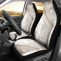 Polynesia Car Seat Cover Polynesian Tropical Flowers Beige Pastel Vibes LT14 - Polynesian Pride
