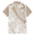 Polynesia Family Matching Off Shoulder Short Dress and Hawaiian Shirt Polynesian Tropical Flowers Beige Pastel Vibes LT14 - Polynesian Pride