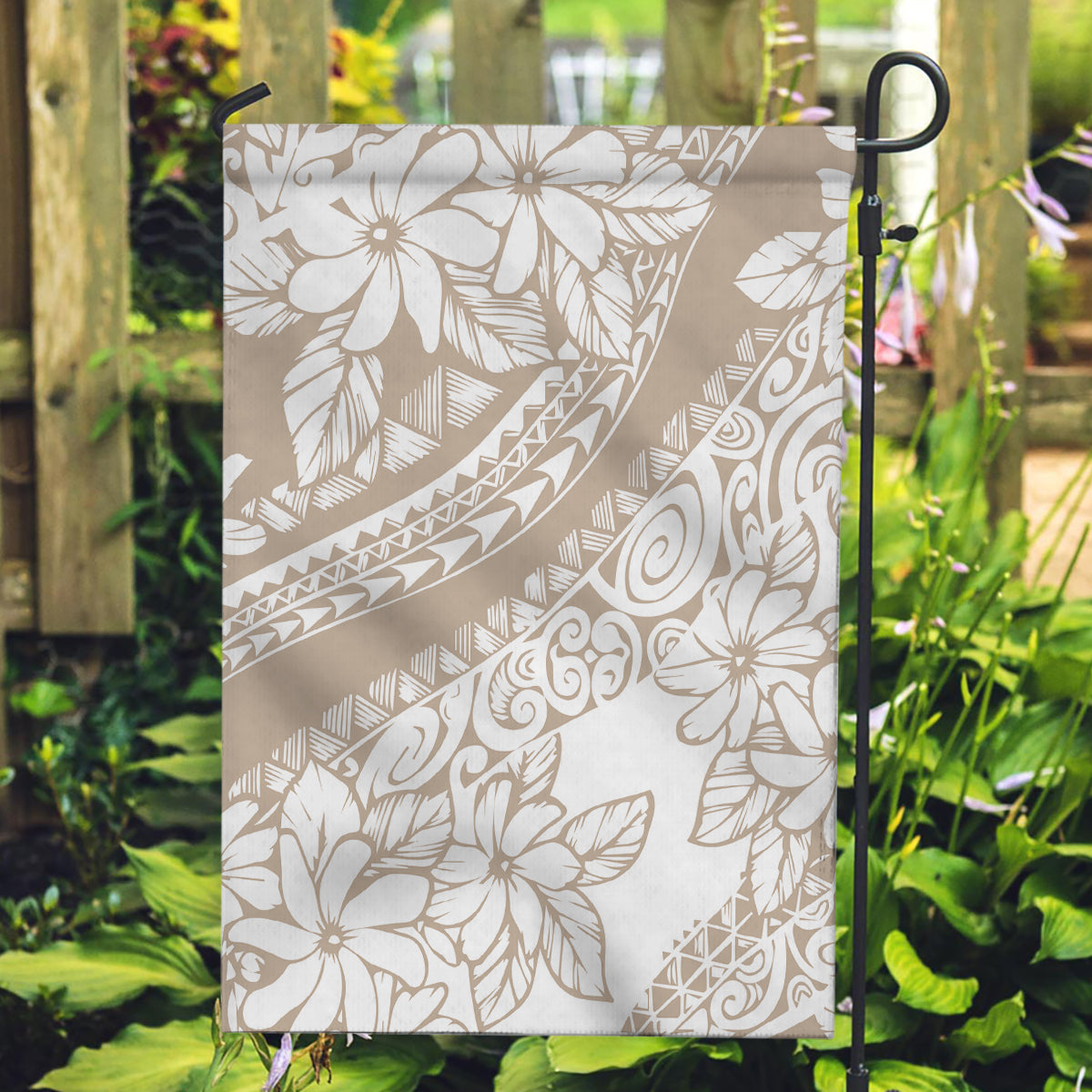 Polynesia Garden Flag Polynesian Tropical Flowers Begie Pastel Vibes LT14 Garden Flag Begie - Polynesian Pride