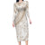 Polynesia Long Sleeve Bodycon Dress Polynesian Tropical Flowers Beige Pastel Vibes LT14 Long Dress Beige - Polynesian Pride