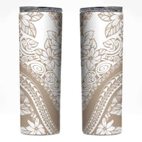 Polynesia Skinny Tumbler Polynesian Tropical Flowers Begie Pastel Vibes