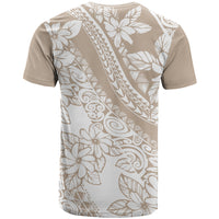 Polynesia T Shirt Polynesian Tropical Flowers Beige Pastel Vibes LT14 - Polynesian Pride