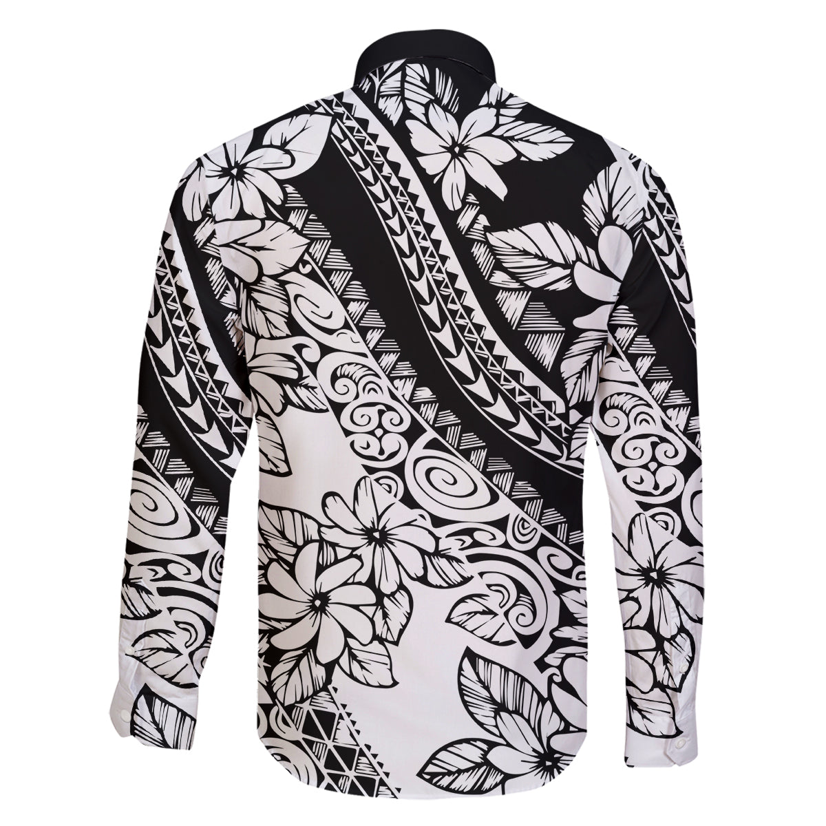 Polynesia Family Matching Off Shoulder Maxi Dress and Hawaiian Shirt Polynesian Tropical Flowers Black Pastel Vibes LT14 - Polynesian Pride