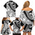 Polynesia Family Matching Off Shoulder Short Dress and Hawaiian Shirt Polynesian Tropical Flowers Black Pastel Vibes LT14 - Polynesian Pride