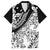 Polynesia Family Matching Off Shoulder Short Dress and Hawaiian Shirt Polynesian Tropical Flowers Black Pastel Vibes LT14 Dad's Shirt - Short Sleeve Black - Polynesian Pride