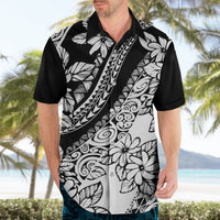 Polynesia Hawaiian Shirt Polynesian Tropical Flowers Black Pastel Vibes LT14 - Polynesian Pride