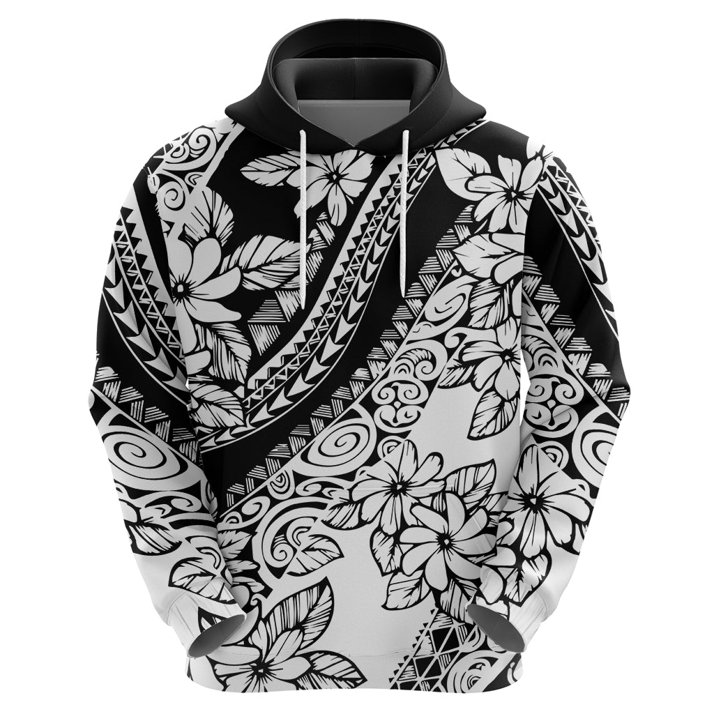 Polynesia Hoodie Polynesian Tropical Flowers Black Pastel Vibes LT14 - Polynesian Pride