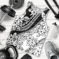 Polynesia Men Tank Top Polynesian Tropical Flowers Black Pastel Vibes LT14 Black - Polynesian Pride