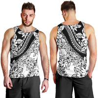 Polynesia Men Tank Top Polynesian Tropical Flowers Black Pastel Vibes LT14 - Polynesian Pride