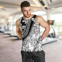 Polynesia Men Tank Top Polynesian Tropical Flowers Black Pastel Vibes LT14 - Polynesian Pride