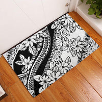 Polynesia Rubber Doormat Polynesian Tropical Flowers Black Pastel Vibes LT14 Black - Polynesian Pride