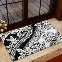 Polynesia Rubber Doormat Polynesian Tropical Flowers Black Pastel Vibes LT14 - Polynesian Pride