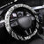 Polynesia Steering Wheel Cover Polynesian Tropical Flowers Black Pastel Vibes