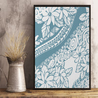 Polynesia Canvas Wall Art Polynesian Tropical Flowers Blue Pastel Vibes LT14 - Polynesian Pride